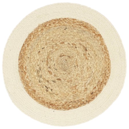 vidaXL Tischsets 4 Stk. Uni Natur 38 cm Rund Jute und Baumwolle 