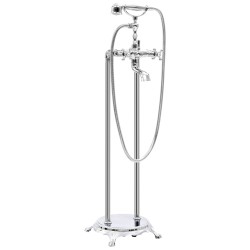 vidaXL Freistehende Badewannenarmatur Edelstahl 99,5 cm Silbern