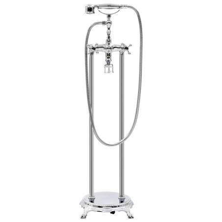 vidaXL Freistehende Badewannenarmatur Edelstahl 99,5 cm Silbern