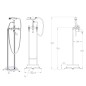 vidaXL Freistehende Badewannenarmatur Edelstahl 99,5 cm Silbern vidaXL Freistehende Badewannenarmatur Edelstahl 99,5 cm Silbern