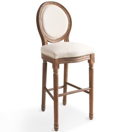 vidaXL Barhocker 2 Stk. Weiß Leinen 