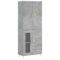 Highboard Betongrau 69,5x34x180 cm Holzwerkstoff Highboard Betongrau 69,5x34x180 cm Holzwerkstoff