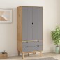 vidaXL Kleiderschrank OTTA Braun&Grau 76,5x53x172 cm Massivholz Kiefer vidaXL Kleiderschrank OTTA Braun&Grau 76,5x53x172 cm Massivholz Kiefer