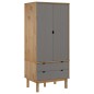 vidaXL Kleiderschrank OTTA Braun&Grau 76,5x53x172 cm Massivholz Kiefer vidaXL Kleiderschrank OTTA Braun&Grau 76,5x53x172 cm Massivholz Kiefer