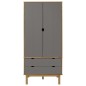 vidaXL Kleiderschrank OTTA Braun&Grau 76,5x53x172 cm Massivholz Kiefer vidaXL Kleiderschrank OTTA Braun&Grau 76,5x53x172 cm Massivholz Kiefer