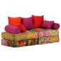 2-Sitzer Modularer Pouf Patchwork Stoff 2-Sitzer Modularer Pouf Patchwork Stoff