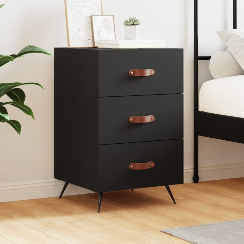 vidaXL Nachttisch Schwarz 40x40x66 cm Holzwerkstoff vidaXL Nachttisch Schwarz 40x40x66 cm Holzwerkstoff