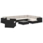 vidaXL 12-tlg. Garten-Lounge-Set mit Auflagen Poly Rattan Schwarz vidaXL 12-tlg. Garten-Lounge-Set mit Auflagen Poly Rattan Schwarz