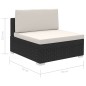 vidaXL 12-tlg. Garten-Lounge-Set mit Auflagen Poly Rattan Schwarz vidaXL 12-tlg. Garten-Lounge-Set mit Auflagen Poly Rattan Schwarz