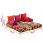 2-Sitzer Modularer Pouf Patchwork Stoff 2-Sitzer Modularer Pouf Patchwork Stoff