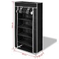 Schuhschrank Schuhregal Schuhablage 5 Schicht 58 x 28 x 106 cm Schwarz Schuhschrank Schuhregal Schuhablage 5 Schicht 58 x 28 x 106 cm Schwarz