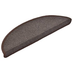 vidaXL 15 Stk. Treppenmatten Kaffeebraun 56 x 17 x 3 cm