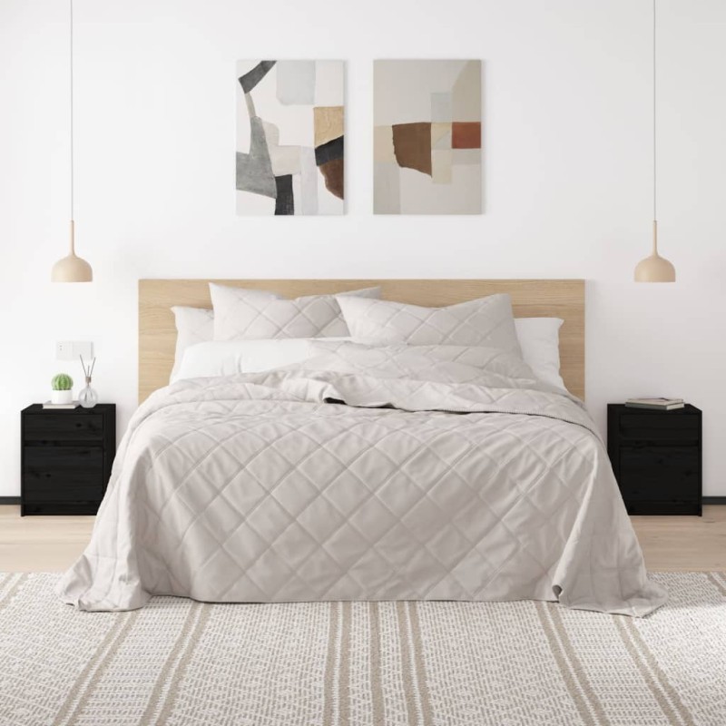 vidaXL Nachttisch Schwarz 40x31x50 cm Massivholz Kiefer vidaXL Nachttisch Schwarz 40x31x50 cm Massivholz Kiefer