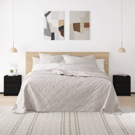 vidaXL Nachttisch Schwarz 40x31x50 cm Massivholz Kiefer