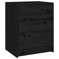 vidaXL Nachttisch Schwarz 40x31x50 cm Massivholz Kiefer