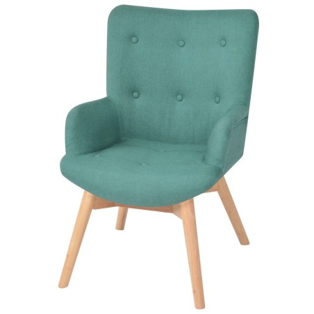 vidaXL Sessel mit Fußhocker Grün Stoff 