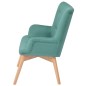 vidaXL Sessel mit Fußhocker Grün Stoff vidaXL Sessel mit Fußhocker Grün Stoff