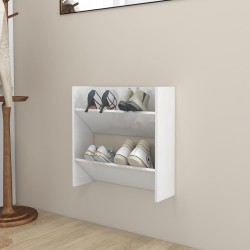 vidaXL Wand-Schuhschrank Hochglanz-Weiß 60x18x60 cm Holzwerkstoff