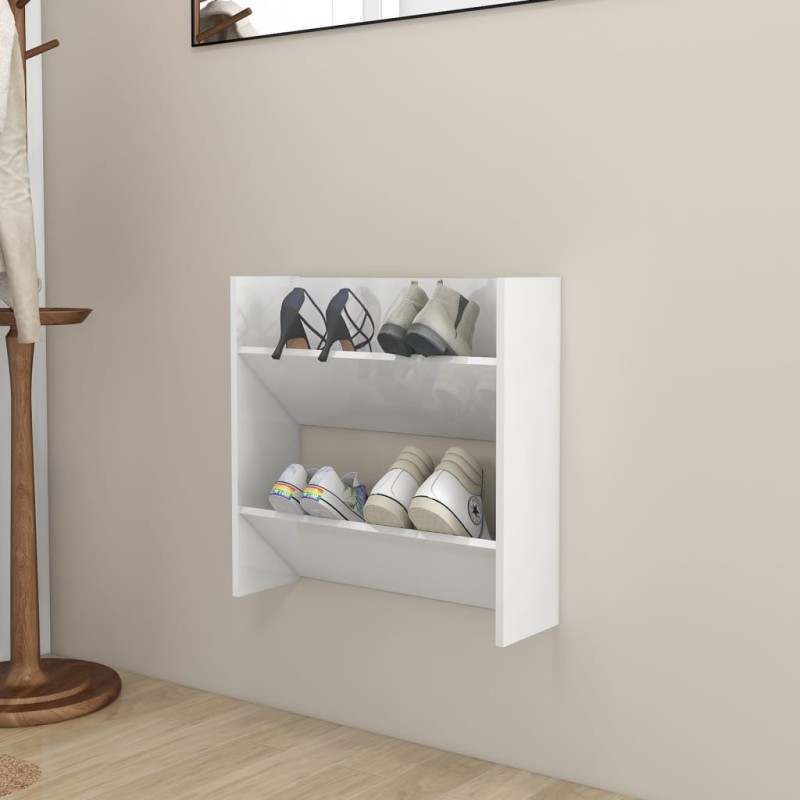 vidaXL Wand-Schuhschrank Hochglanz-Weiß 60x18x60 cm Holzwerkstoff vidaXL Wand-Schuhschrank Hochglanz-Weiß 60x18x60 cm Holzwerkstoff