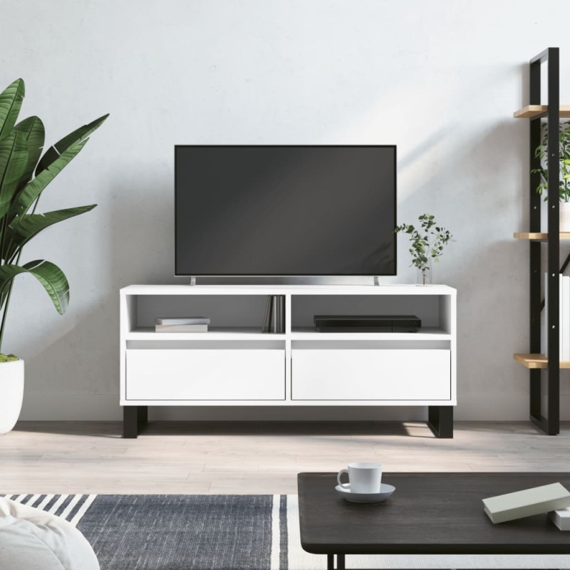 vidaXL TV-Schrank Weiß 100x34,5x44,5 cm Holzwerkstoff vidaXL TV-Schrank Weiß 100x34,5x44,5 cm Holzwerkstoff