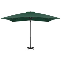 vidaXL Ampelschirm mit Aluminium-Mast Grün 250 x 250 cm 