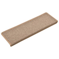 vidaXL Teppich-Treppenstufen 15 Stk. 65x21x4 cm Hellbraun