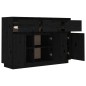 vidaXL Sideboard Schwarz 110x34x75 cm Massivholz Kiefer vidaXL Sideboard Schwarz 110x34x75 cm Massivholz Kiefer