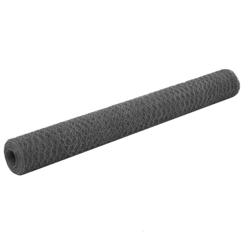 vidaXL Drahtzaun Stahl mit PVC-Beschichtung 25x1,2 m Grau vidaXL Drahtzaun Stahl mit PVC-Beschichtung 25x1,2 m Grau