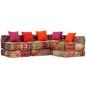 4-Sitzer Modularer Pouf Patchwork Stoff 4-Sitzer Modularer Pouf Patchwork Stoff