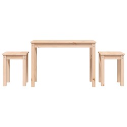 vidaXL Satztische 3 Stk. Massivholz Kiefer