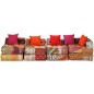 4-Sitzer Modularer Pouf Patchwork Stoff 4-Sitzer Modularer Pouf Patchwork Stoff
