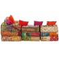 4-Sitzer Modularer Pouf Patchwork Stoff 4-Sitzer Modularer Pouf Patchwork Stoff