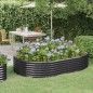 vidaXL Hochbeet Pulverbeschichteter Stahl 214x140x36 cm Anthrazit vidaXL Hochbeet Pulverbeschichteter Stahl 214x140x36 cm Anthrazit