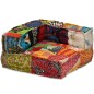 4-Sitzer Modularer Pouf Patchwork Stoff 4-Sitzer Modularer Pouf Patchwork Stoff