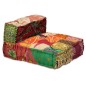 4-Sitzer Modularer Pouf Patchwork Stoff 4-Sitzer Modularer Pouf Patchwork Stoff