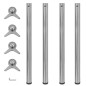 4x höhenverstellbares Tischbein Nickel gebürstet 870 mm 4x höhenverstellbares Tischbein Nickel gebürstet 870 mm
