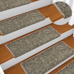 vidaXL Teppich-Treppenstufen 15 Stk. 65x21x4 cm Grau