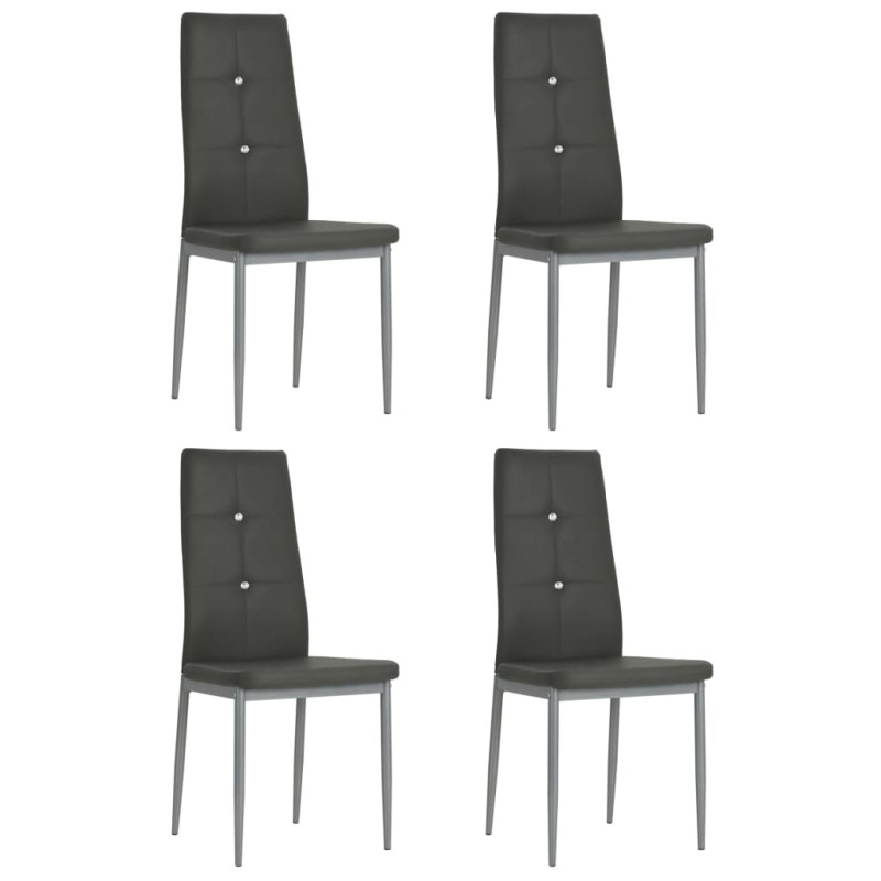 Esszimmerstühle 4 Stk. Grau Kunstleder Esszimmerstühle 4 Stk. Grau Kunstleder