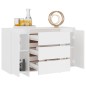 vidaXL Sideboard mit 3 Schubladen Weiß 120x41x75 cm Holzwerkstoff vidaXL Sideboard mit 3 Schubladen Weiß 120x41x75 cm Holzwerkstoff