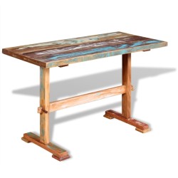 vidaXL Esstisch mit Holzgestell Massives Altholz 120x58x78 cm