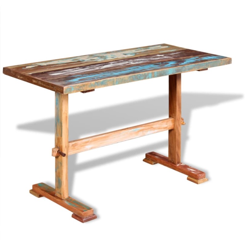 vidaXL Esstisch mit Holzgestell Massives Altholz 120x58x78 cm vidaXL Esstisch mit Holzgestell Massives Altholz 120x58x78 cm