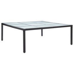 vidaXL Garten-Esstisch Schwarz 200×200×74 cm Poly-Rattan