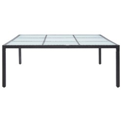 vidaXL Garten-Esstisch Schwarz 200×200×74 cm Poly-Rattan