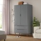 vidaXL Kleiderschrank MOLDE Grau 90x55x175 cm Massivholz Kiefer vidaXL Kleiderschrank MOLDE Grau 90x55x175 cm Massivholz Kiefer
