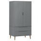 vidaXL Kleiderschrank MOLDE Grau 90x55x175 cm Massivholz Kiefer vidaXL Kleiderschrank MOLDE Grau 90x55x175 cm Massivholz Kiefer