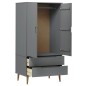 vidaXL Kleiderschrank MOLDE Grau 90x55x175 cm Massivholz Kiefer vidaXL Kleiderschrank MOLDE Grau 90x55x175 cm Massivholz Kiefer