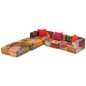 3-Sitzer Modularer Pouf Patchwork Stoff 3-Sitzer Modularer Pouf Patchwork Stoff