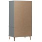 vidaXL Kleiderschrank MOLDE Grau 90x55x175 cm Massivholz Kiefer vidaXL Kleiderschrank MOLDE Grau 90x55x175 cm Massivholz Kiefer