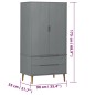vidaXL Kleiderschrank MOLDE Grau 90x55x175 cm Massivholz Kiefer vidaXL Kleiderschrank MOLDE Grau 90x55x175 cm Massivholz Kiefer