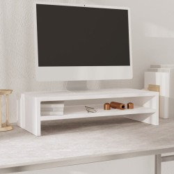 vidaXL Monitorständer Weiß 50x24x13 cm Massivholz Kiefer